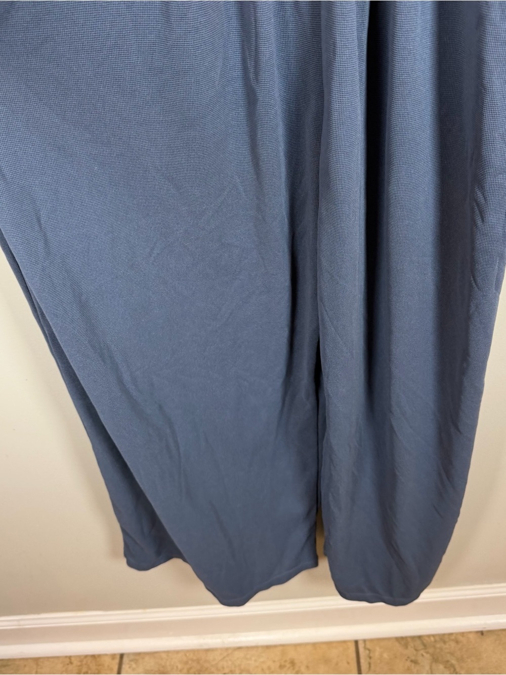Halara Easy Breezy Wide Leg Overalls Blue Waffle Knit Jumpsuit Large 02682434 - Picture 10 of 13